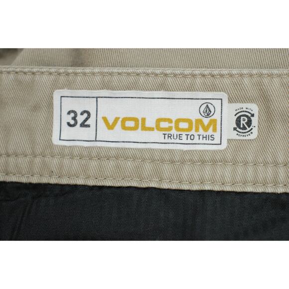 Volcom Shorts Mens 32 Biege True To This Cotton Blend Flat Front Chino - Picture 3 of 6